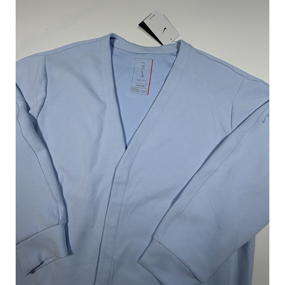 Nike 24.7 Impossibly Soft Cardigan HQ6948-441 Celestine Blue Mens Size L NWT